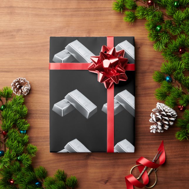 Cadeau Papier d'emballage Barres d'argent (Cadeau de vacances)
