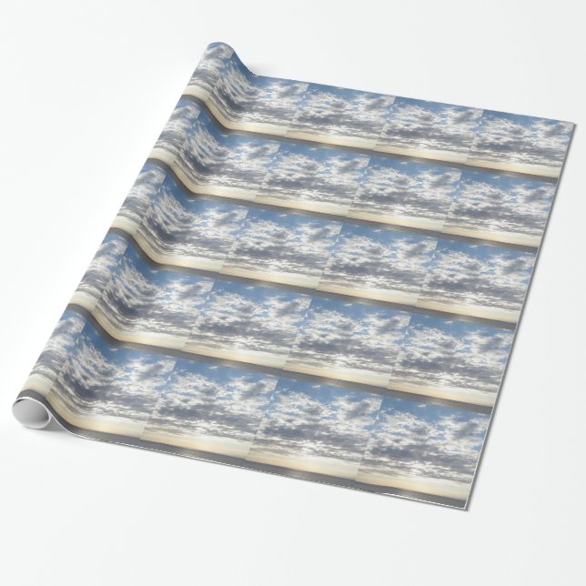 Cadeau Papier d'emballage Beaux Nuages (Déroulé)