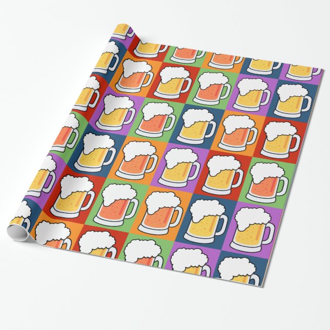 Cadeau Papier d'emballage BEER Pop Art (Déroulé)