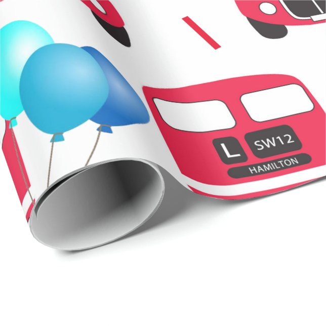 Cadeau Papier d'emballage - Big Red Bus (Coin rond)