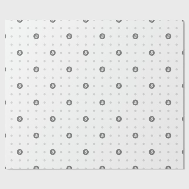 Cadeau Papier d'emballage Bitcoin à pois (Plat)