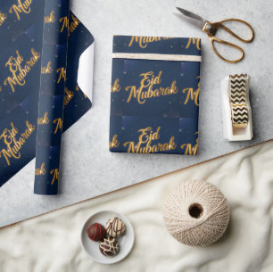 Cadeau Papier d'emballage blanc « Eid Moubarak » 
