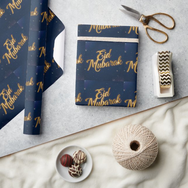Cadeau Papier d'emballage blanc « Eid Moubarak »  (Artisanat)