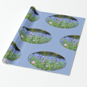 Cadeau Papier d'emballage bleu de bleuet