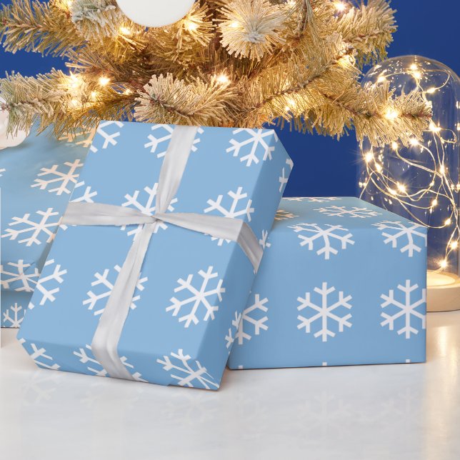 Cadeau Papier d'emballage Bleu de Noël Flocon de neige (Vacances)