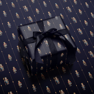 Cadeau Papier d'emballage bleu marine classique pour cass