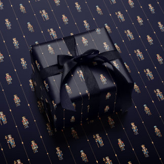 Cadeau Papier d'emballage bleu marine classique pour cass