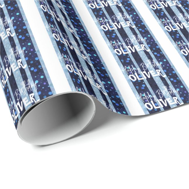 Cadeau Papier d'emballage bleu mou (Coin rond)