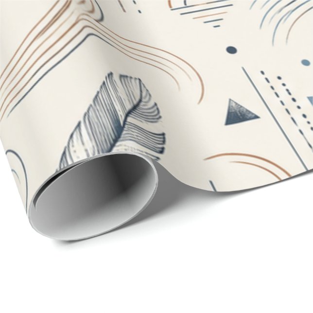 Cadeau Papier d'emballage Boho Swallow & Sun (Coin rond)