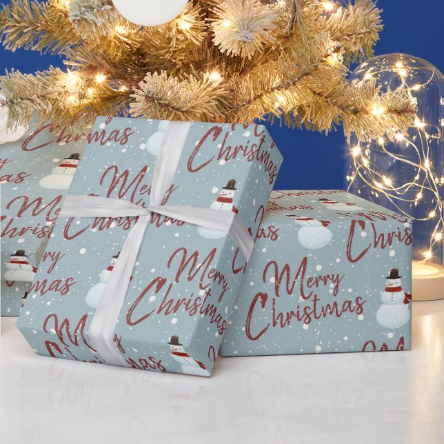 Cadeau Papier d'emballage Bonhomme de neige Joyeux Noël (Vacances)