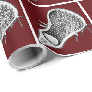 Cadeau Papier d'emballage bordeaux Sports de Lacrosse