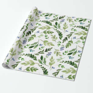 Cadeau Papier d'emballage botanique d'aquarelle