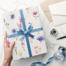 Papier d'emballage botanique de fleurs sauvages aq