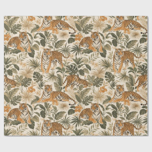 Cadeau Papier d'emballage botanique Tropical Tiger