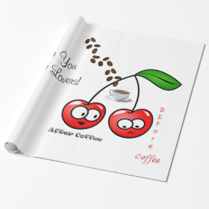 Cadeau Papier d'emballage brillant, Avant Après Café Cher