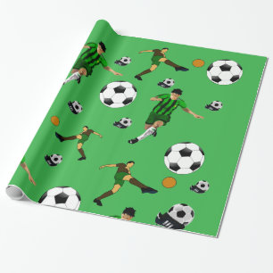 Cadeau Papier d'emballage brillant Ballon de football Ver