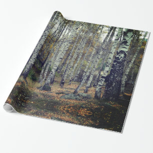 Cadeau Papier d'emballage brillant de Forrest de bouleau,