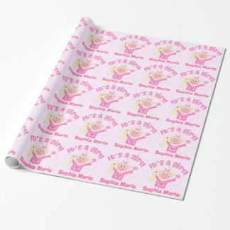 Cadeau Papier d'emballage brillant de nouveau bébé fait