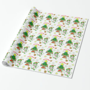 Cadeau Papier d'emballage brillant de premier Noël du