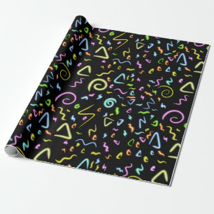 Cadeau Papier d'emballage brillant néon