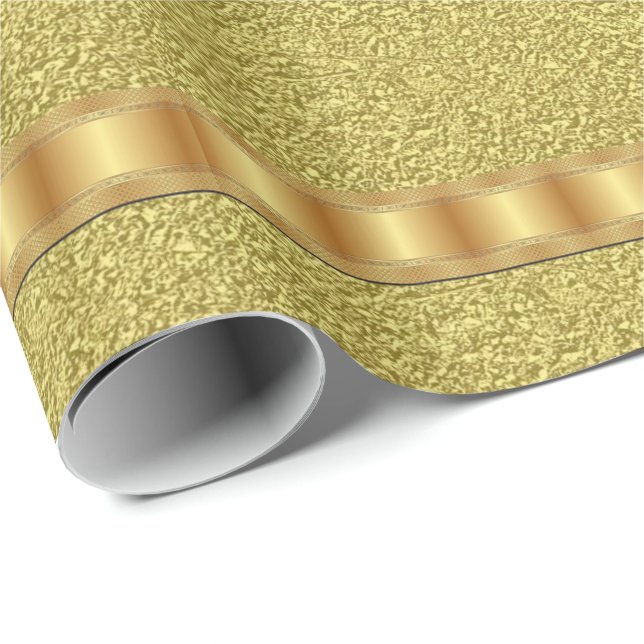 Cadeau Papier d'emballage brillant or (Coin rond)