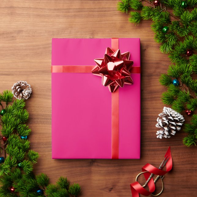 Cadeau Papier d'emballage brillant rose chaud (Cadeau de vacances)