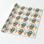 Cadeau Papier d'emballage Brown Panda Christmas<br><div class="desc">Ce papier d'emballage Panda Christmas Brown est conçu par l'artiste Amanda DeShane.</div>