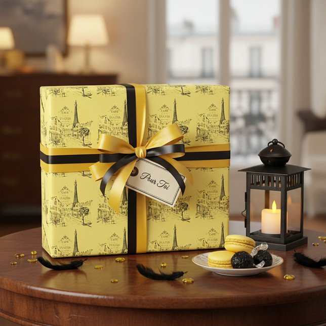 Cadeau Papier d'emballage Café Paris (Créateur téléchargé)