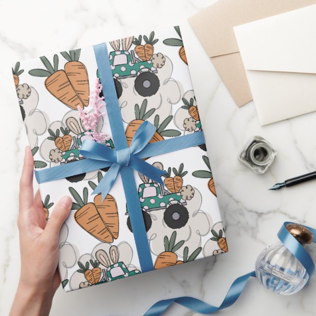 Cadeau Papier d'emballage Camions Lapin de Pâques (Cadeaux)