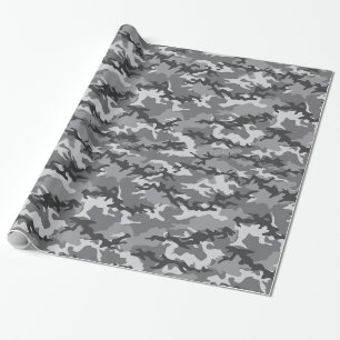 Cadeau Papier d'emballage camouflage gris