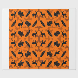 Cadeau Papier d'emballage camouflage orange flamme pour l