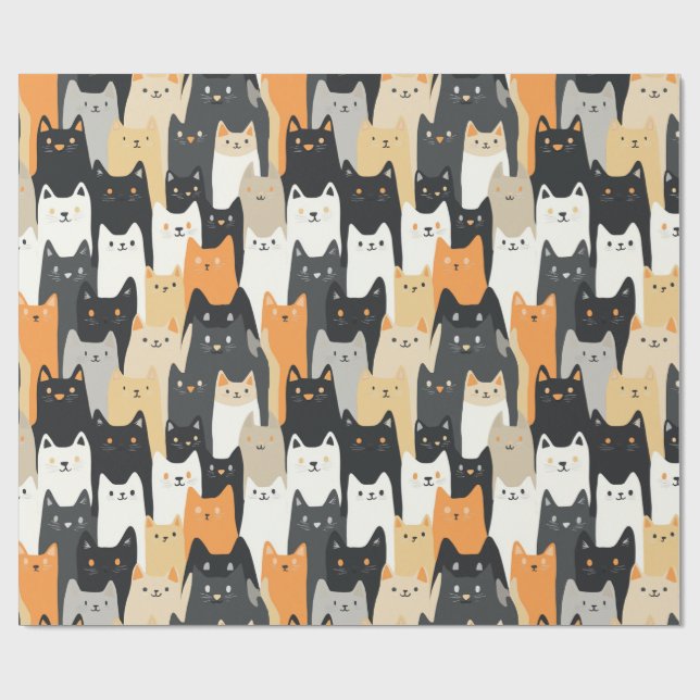 Cadeau Papier d'emballage Camouflage pour chat Kitty Cat- (Plat)