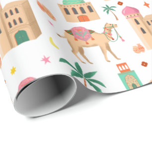 Cadeau Papier d'emballage Caravane de chameaux errants