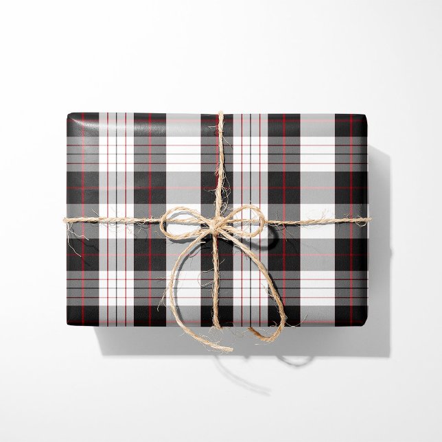 Cadeau Papier d'emballage carreauté noir blanc et rouge m (Créateur téléchargé)