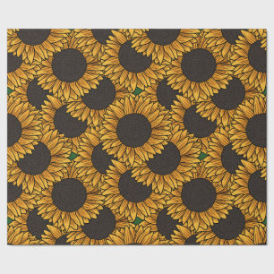 Cadeau Papier d'emballage Champ de Tournesols