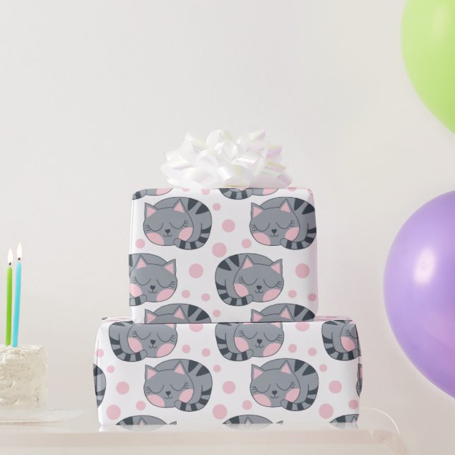 Cadeau Papier d'emballage Chat Endormi (Cadeaux de fête)