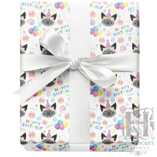 Cadeau Papier d'emballage Chat siamois