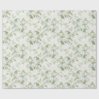 Cadeau Papier d'emballage chintz anglais vert sauge, Chou