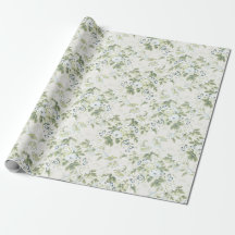 Papier d'emballage chintz anglais vert sauge, Chou