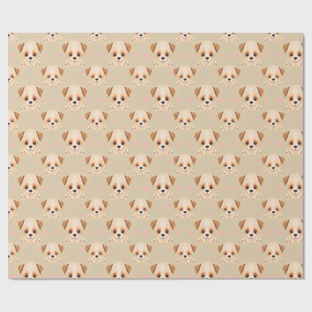 Cadeau Papier d'emballage Chiot (Plat)