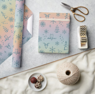 Cadeau Papier d'emballage Choses d'hiver - Arc-en-ciel +