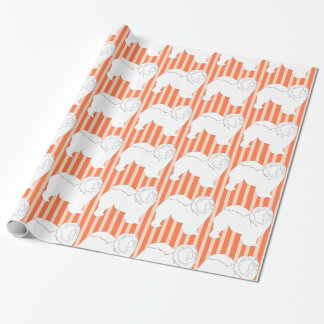 Cadeau Papier d'emballage Chow-Chow blanc silhouette oran