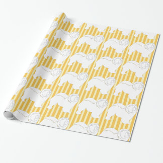 Cadeau Papier d'emballage Chow-Chow rayures silhouette bl