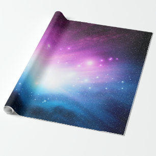 Cadeau Papier d'emballage ciel de galaxie spatiale violet
