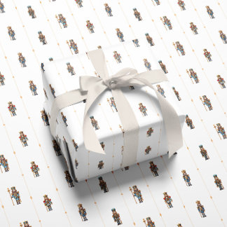 Cadeau Papier d'emballage classique blanc casse-noisette
