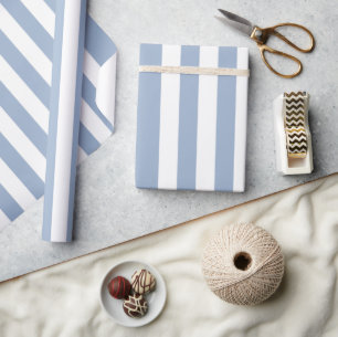 Cadeau Papier d'emballage classique bleu et blanc rayé
