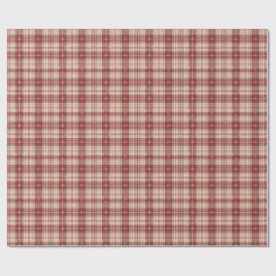 Cadeau Papier d'emballage classique tartan de fêtes avec 