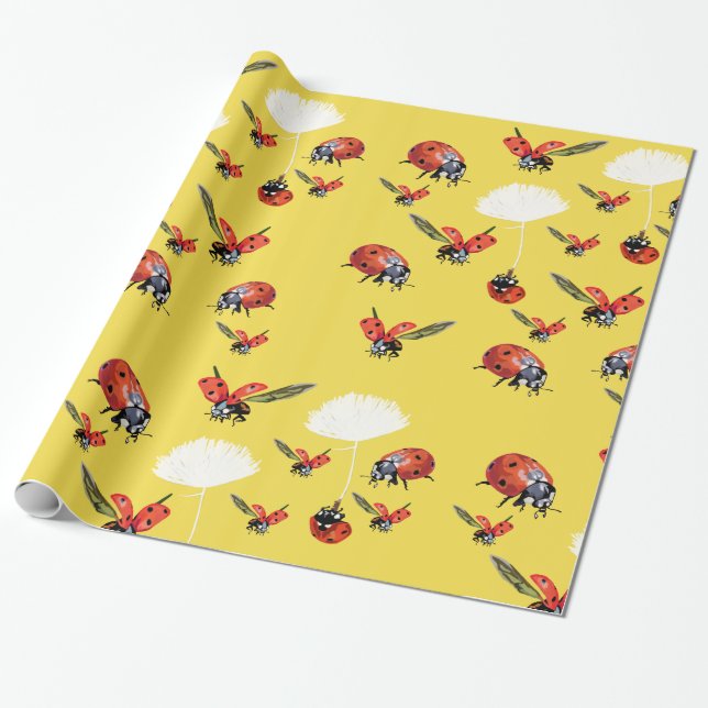 Cadeau Papier d'emballage coccinelles (Déroulé)