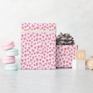 Cadeau Papier d'emballage Cœur de la Saint-Valentin rose