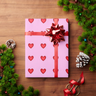 Cadeau Papier d'emballage Cœur Rouge Mignon
